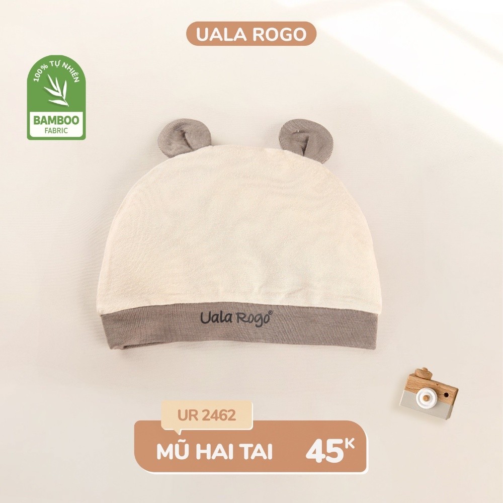 Mô tả Set bao tay chân mũ sơ sinh cho bé Ualarogo 0-6 tháng vải sợi tre thoáng mát thấm hút co giãn 2462 - 4