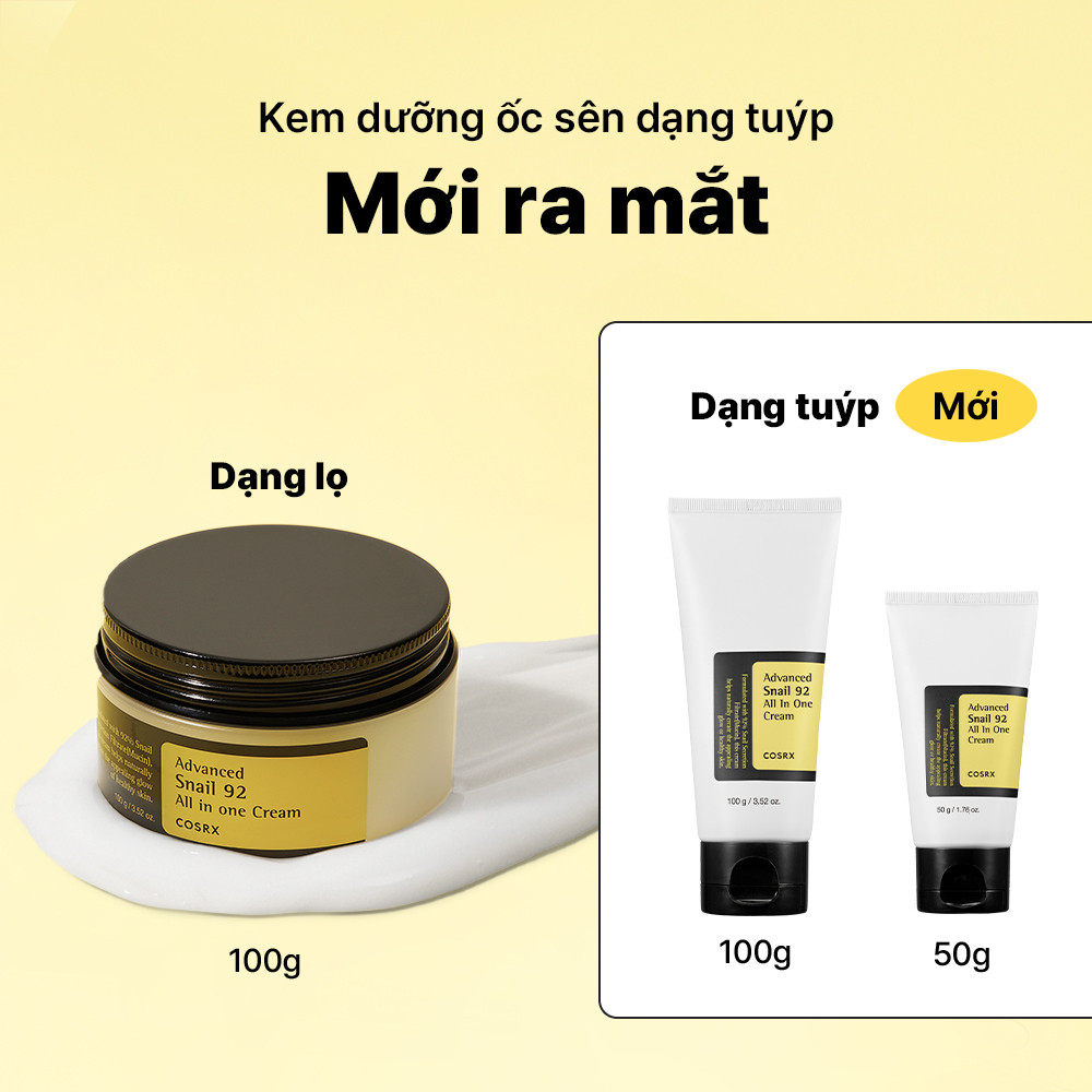 Mô tả Kem dưỡng ốc sên COSRX dạng tuýp 100g/50g với 92% chiết xuất dịch ốc sên - 2