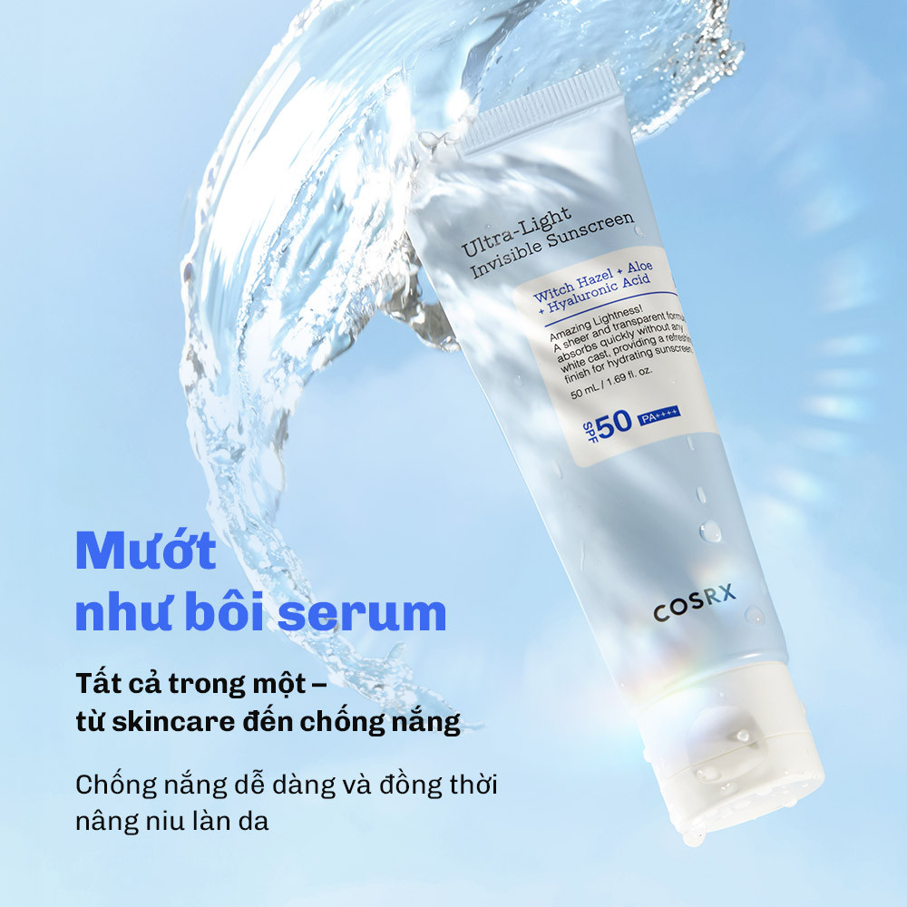 Mô tả COSRX OFFICIAL - Kem chống nắng tàng hình lỏng, nhẹ như serum Ultra-light Invisible Sunscreen SPF50+ PA++++ - 3