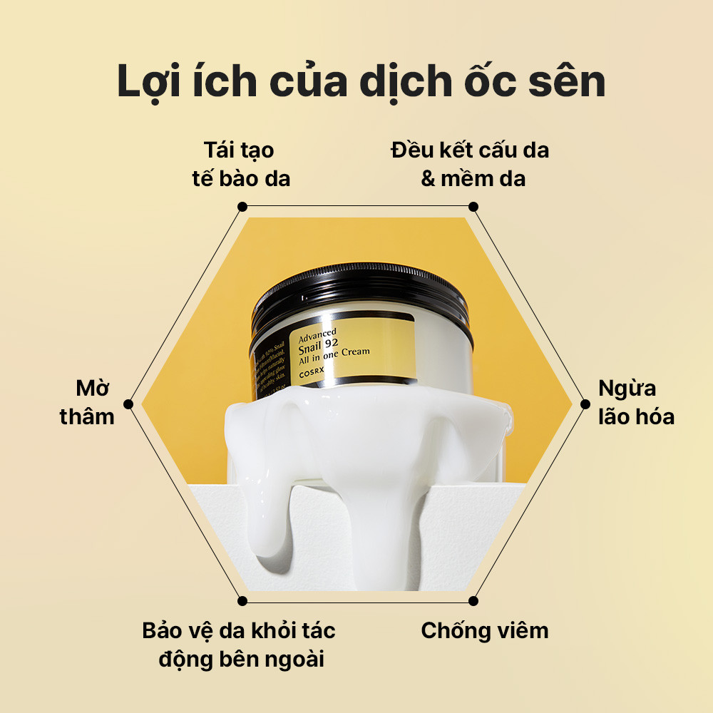 Mô tả Set serum ốc sên 96 mucin 100ml + kem dưỡng ẩm COSRX tái tạo phục hồi da chiết xuất 92% dịch ốc sên 100g - 11