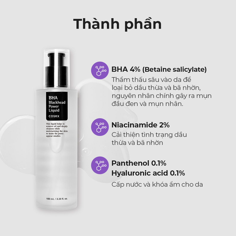 Mô tả COSRX OFFICIAL Nước cân bằng BHA hỗ trợ làm giảm mụn đầu đen dung tích 50ml/ 100ml - 4