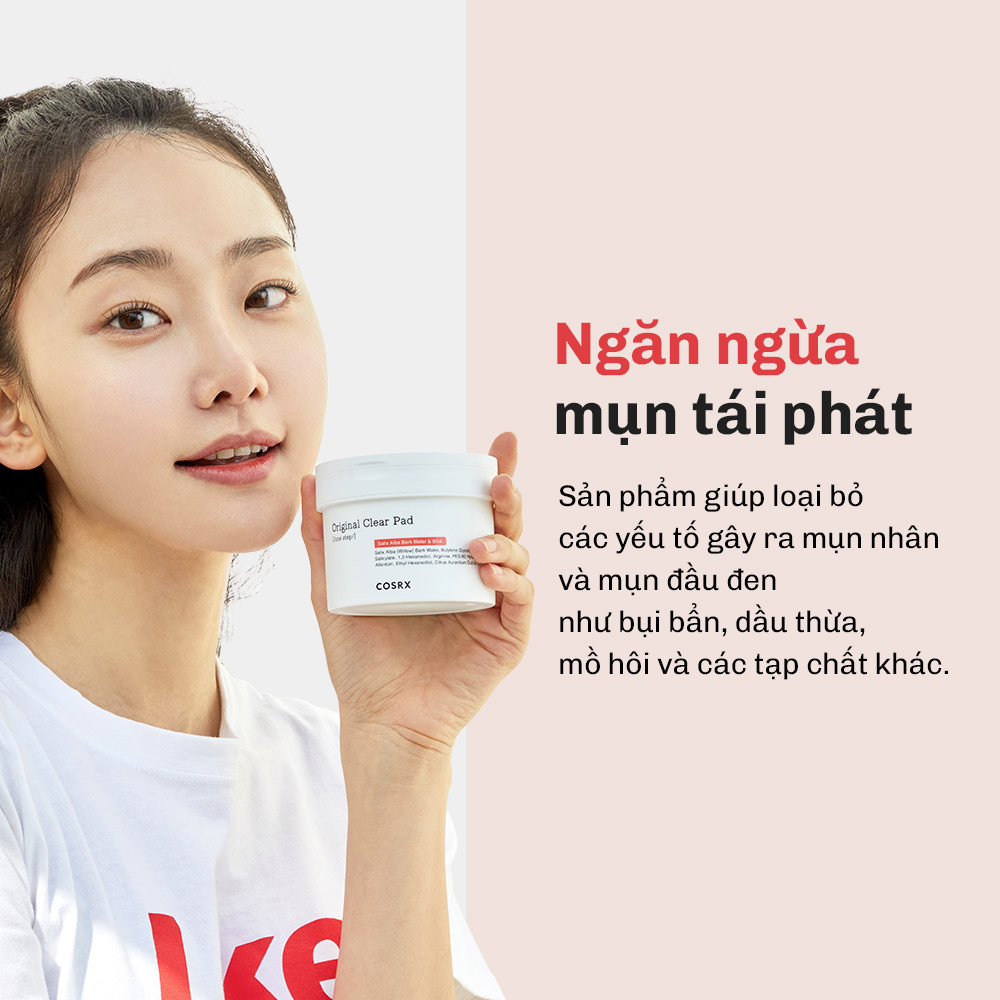 Mô tả COSRX OFFICIAL Hộp 70 bông toner BHA One Step Original Clear 135ml tẩy tế bào chết cải thiện mụn đầu đen/ đầu trắng - 2