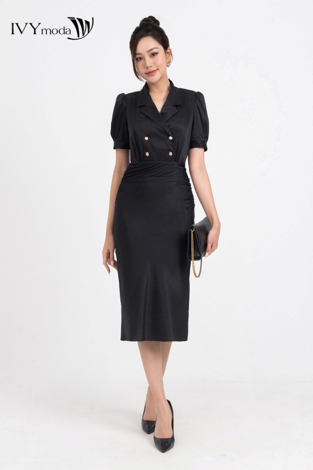 Mô tả Helen Dress - Đầm lụa 2 lớp nữ IVY moda MS 48M8195 - 3