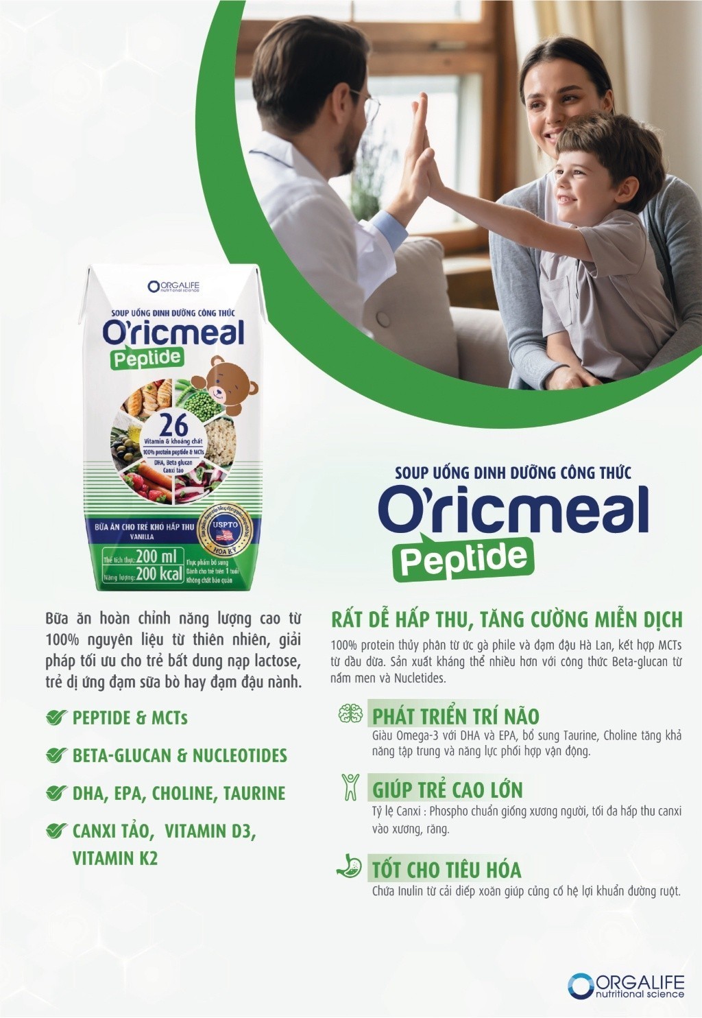 Mô tả Lốc 3 Hộp Soup uống dinh dưỡng Oricmeal peptide - 1