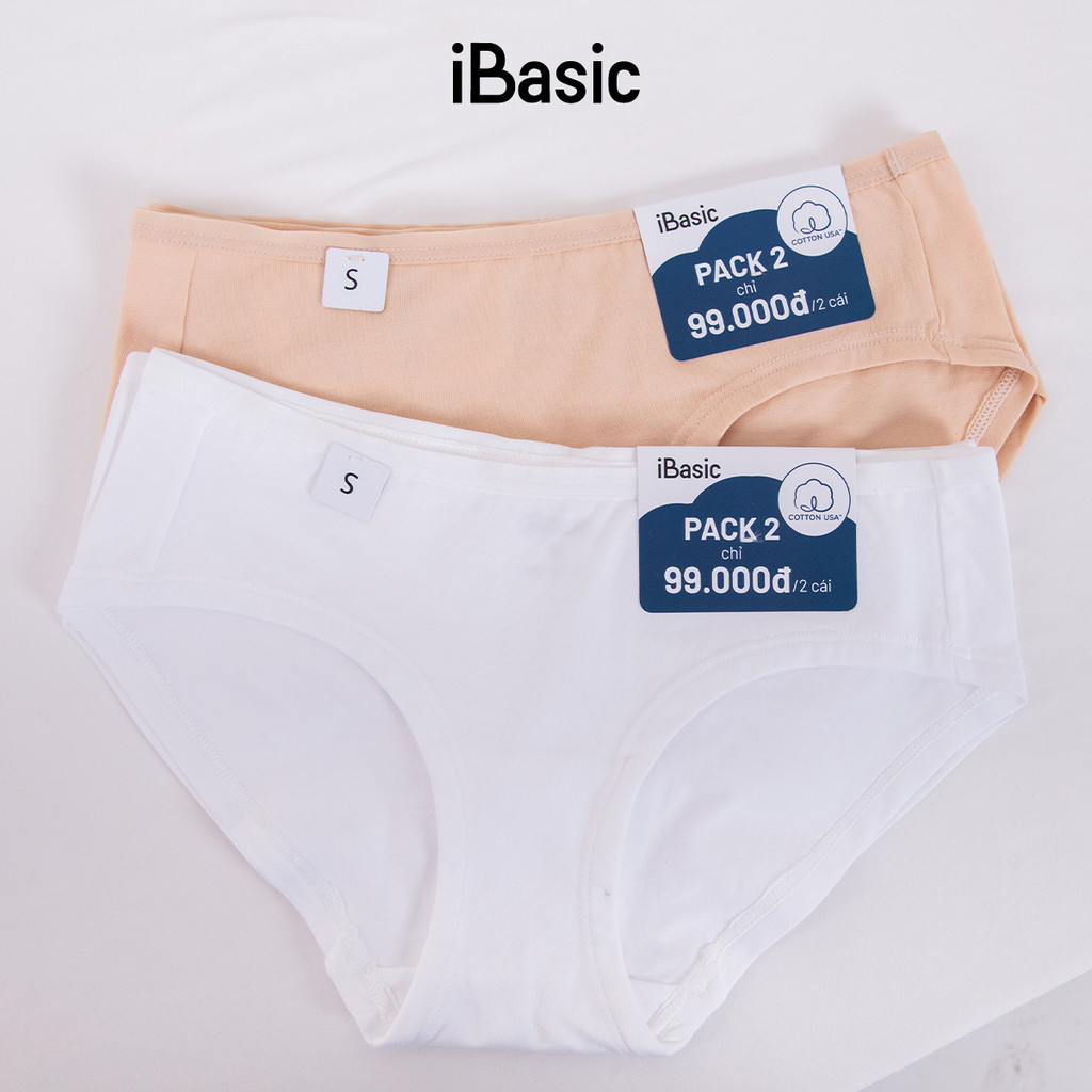 Mô tả Pack 2 combo quần lót nữ cotton USA kháng khuẩn cao cấp lưng vừa iBasic PANW172-PA2 - 6