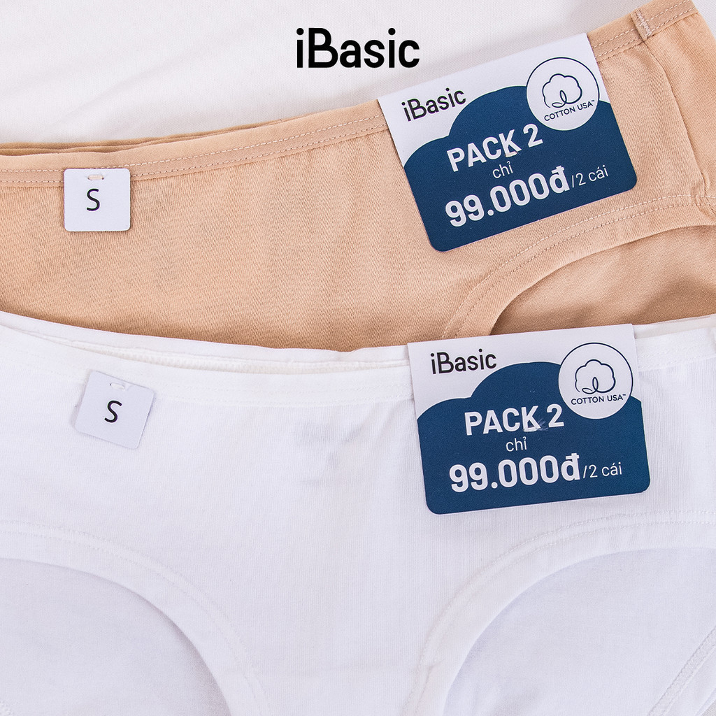 Mô tả Pack 2 combo quần lót nữ cotton USA kháng khuẩn cao cấp lưng vừa iBasic PANW172-PA2 - 7