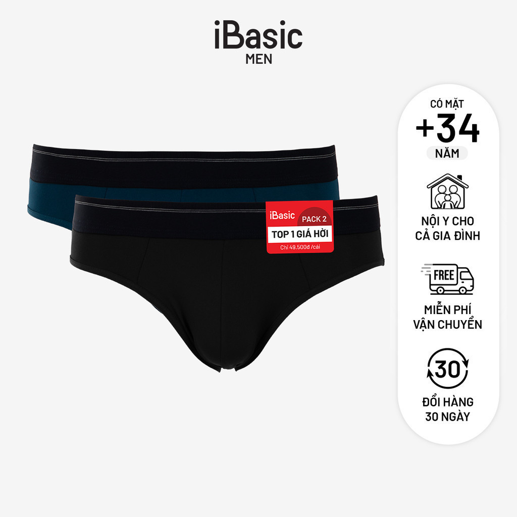 Mô tả Pack 2 combo quần lót nam iBasic brief thun lạnh thoáng mát PA2PANM111 - 1