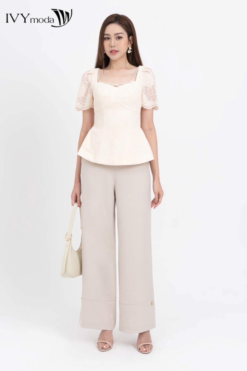 Mô tả Áo peplum phối ren nữ IVY moda MS 16M8305 - 1