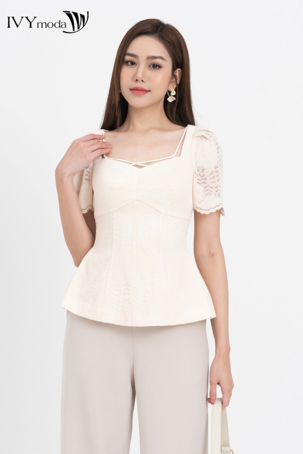 Mô tả Áo peplum phối ren nữ IVY moda MS 16M8305 - 2