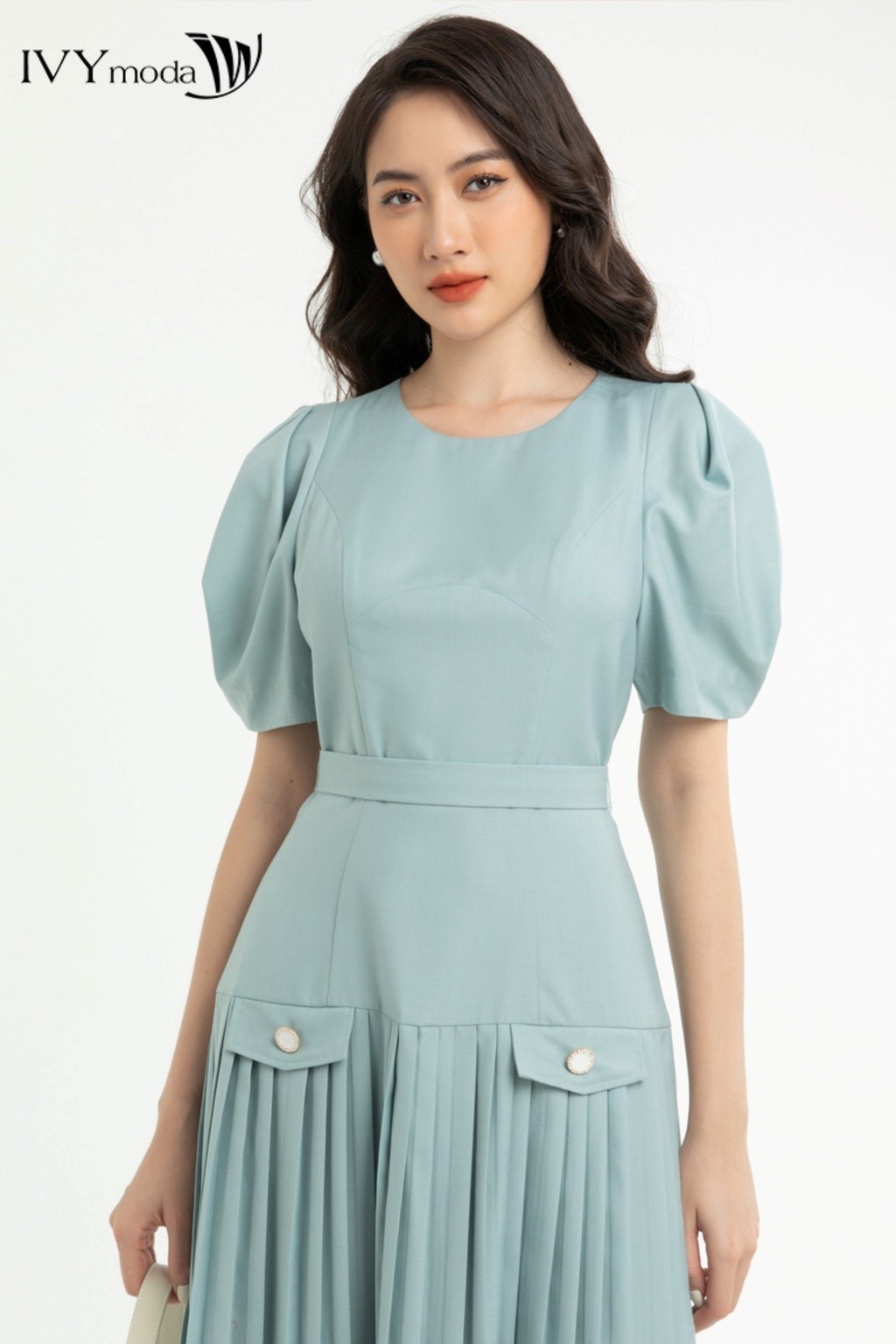 Mô tả Đầm xòe hạ eo xếp ly nữ IVY moda MS 48M7565 - 2