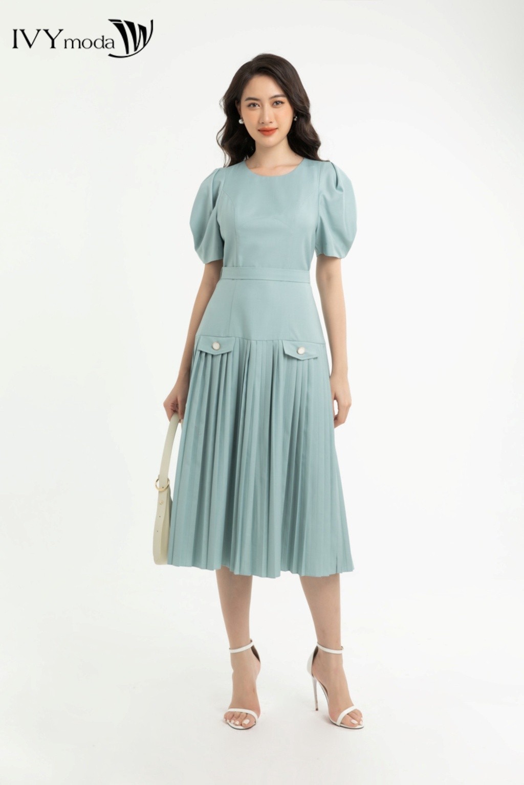 Mô tả Đầm xòe hạ eo xếp ly nữ IVY moda MS 48M7565 - 3