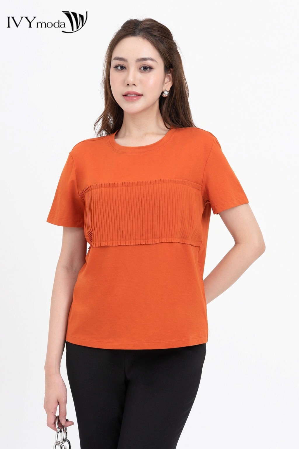 Mô tả Áo thun nữ xếp ly ngực IVY moda MS 57B9458 - 2