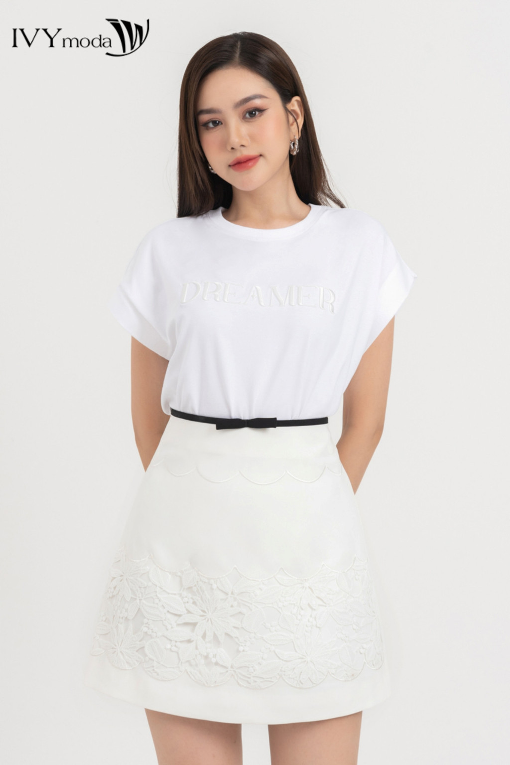 Mô tả Chân váy chữ A phối viền hoa nổi IVY moda MS 31M8312 - 1