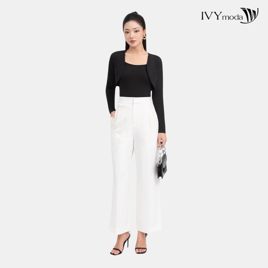 Mô tả Áo thun mỏng khoác ngoài dài tay dáng Croptop IVY moda MS 61T0234 - 7