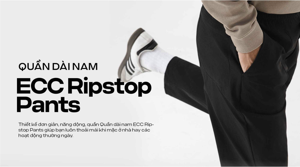 Mô tả Quần dài nam ECC Ripstop Pants trượt nước chống bám bụi Coolmate - 1