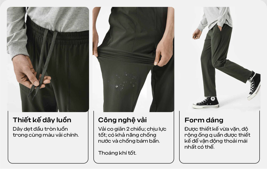Mô tả Quần dài nam ECC Ripstop Pants trượt nước chống bám bụi Coolmate - 2