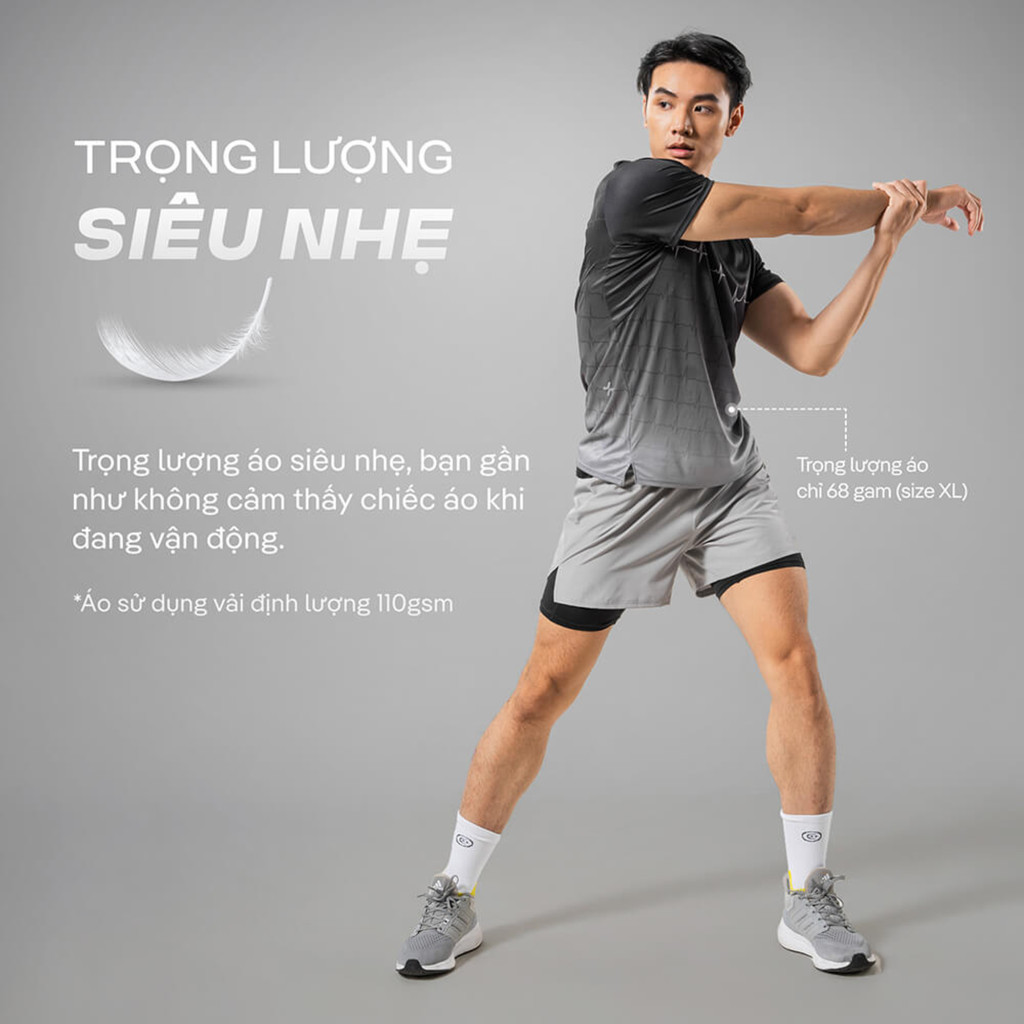 Mô tả Combo 2 áo thun thể thao chạy bộ graphic siêu nhẹ thấm hút đa dạng màu Coolmate - 5