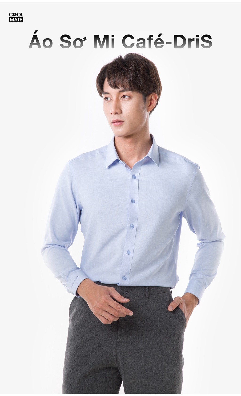 Mô tả Áo SƠ MI nam dài tay CaféDriS khử mùi hiệu quả Coolmate - 1