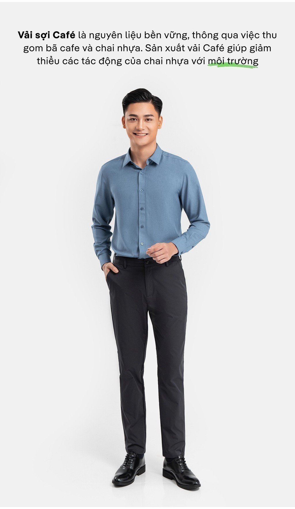 Mô tả Áo SƠ MI nam dài tay CaféDriS khử mùi hiệu quả Coolmate - 5