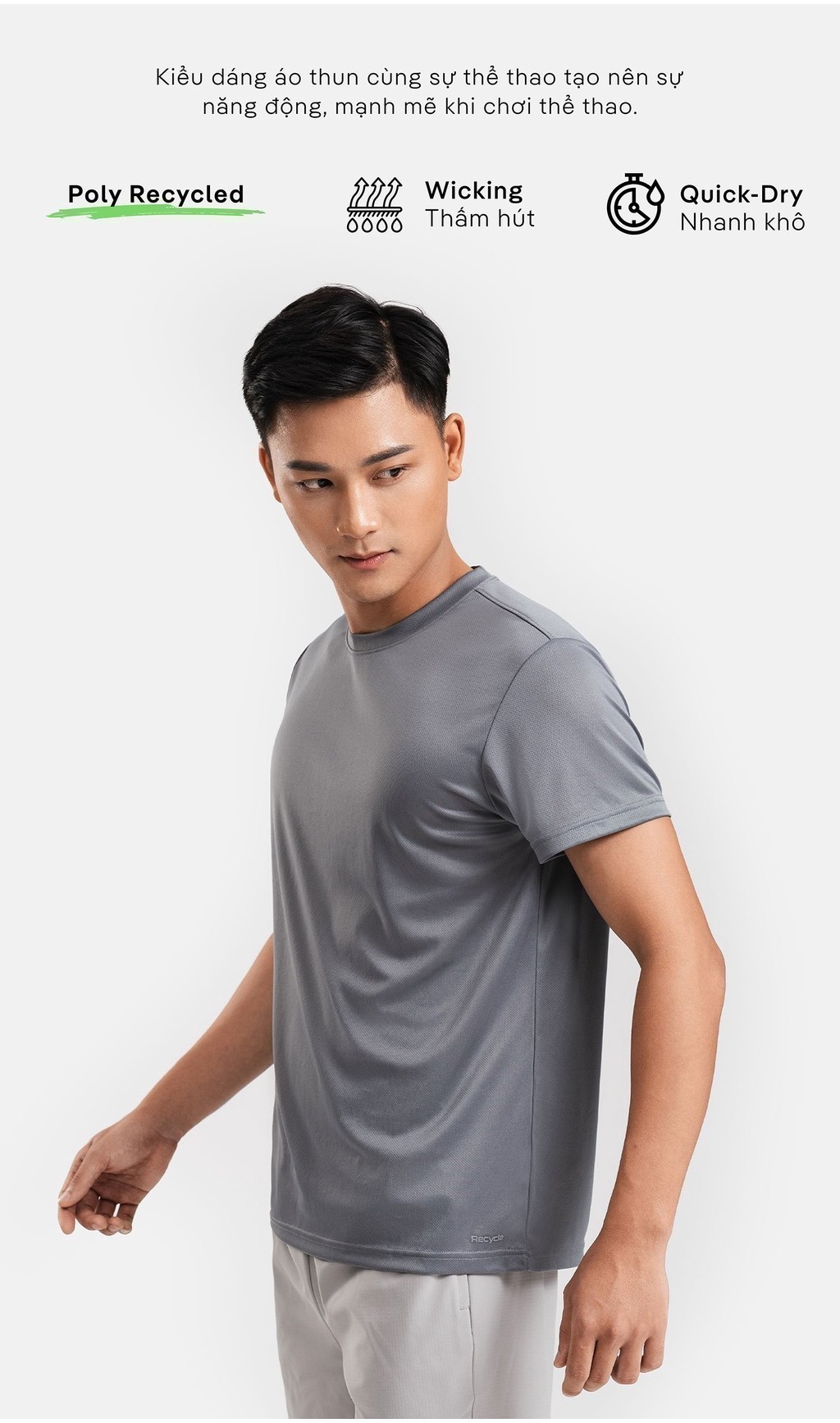 Mô tả Áo thể thao nam Coolmate Basics thấm hút nhanh khô - 5