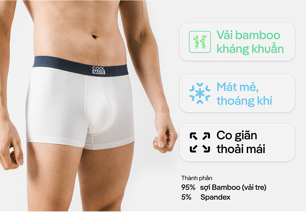 Mô tả Combo 3 quần lót nam dáng Trunk Bamboo kháng khuẩn Coolmate - 3