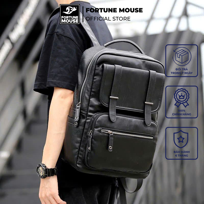 Mô tả Balo laptop da PU cao cấp chống nước Fortune Mouse A303 - 1
