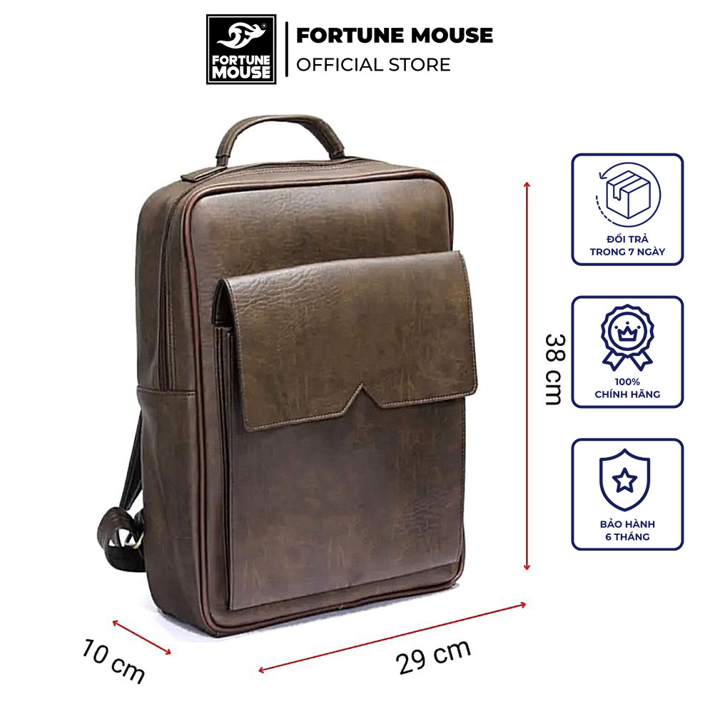 Mô tả Balo laptop da PU cao cấp chống nước Fortune Mouse A30 - 2