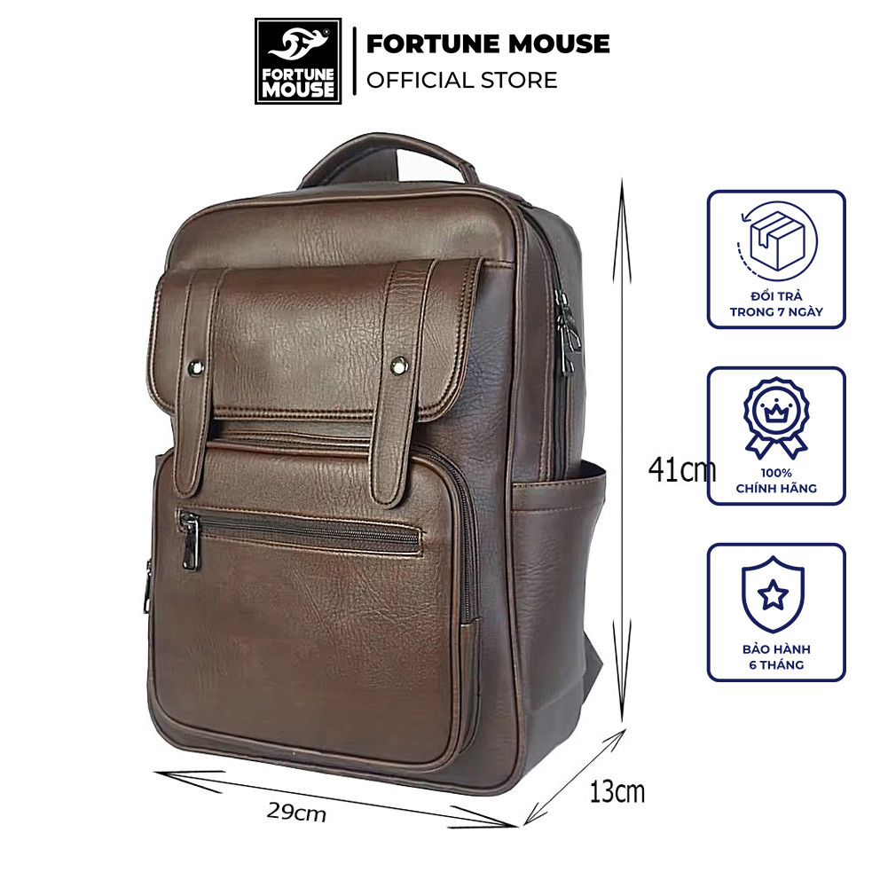 Mô tả Balo laptop da PU cao cấp chống nước Fortune Mouse A304 - 5