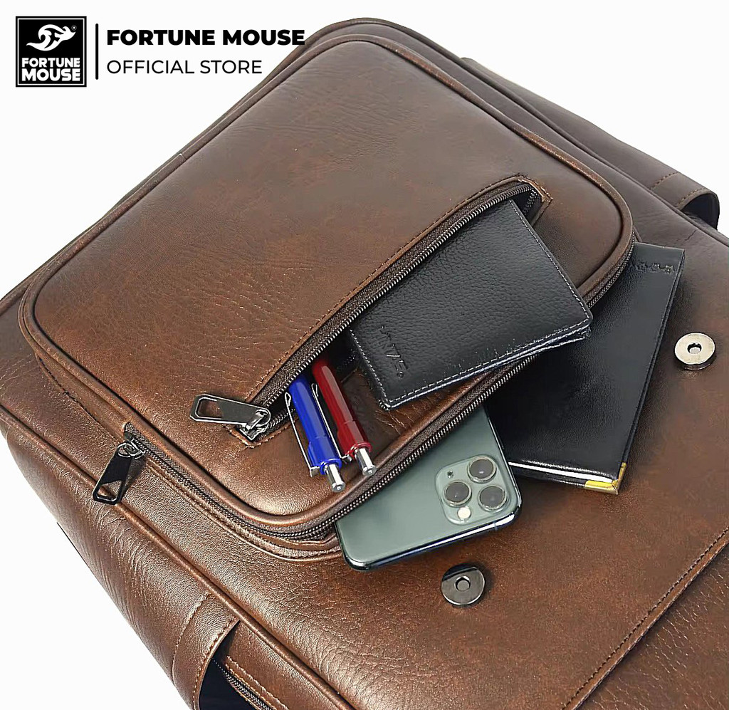 Mô tả Balo laptop da PU cao cấp chống nước Fortune Mouse A304 - 6