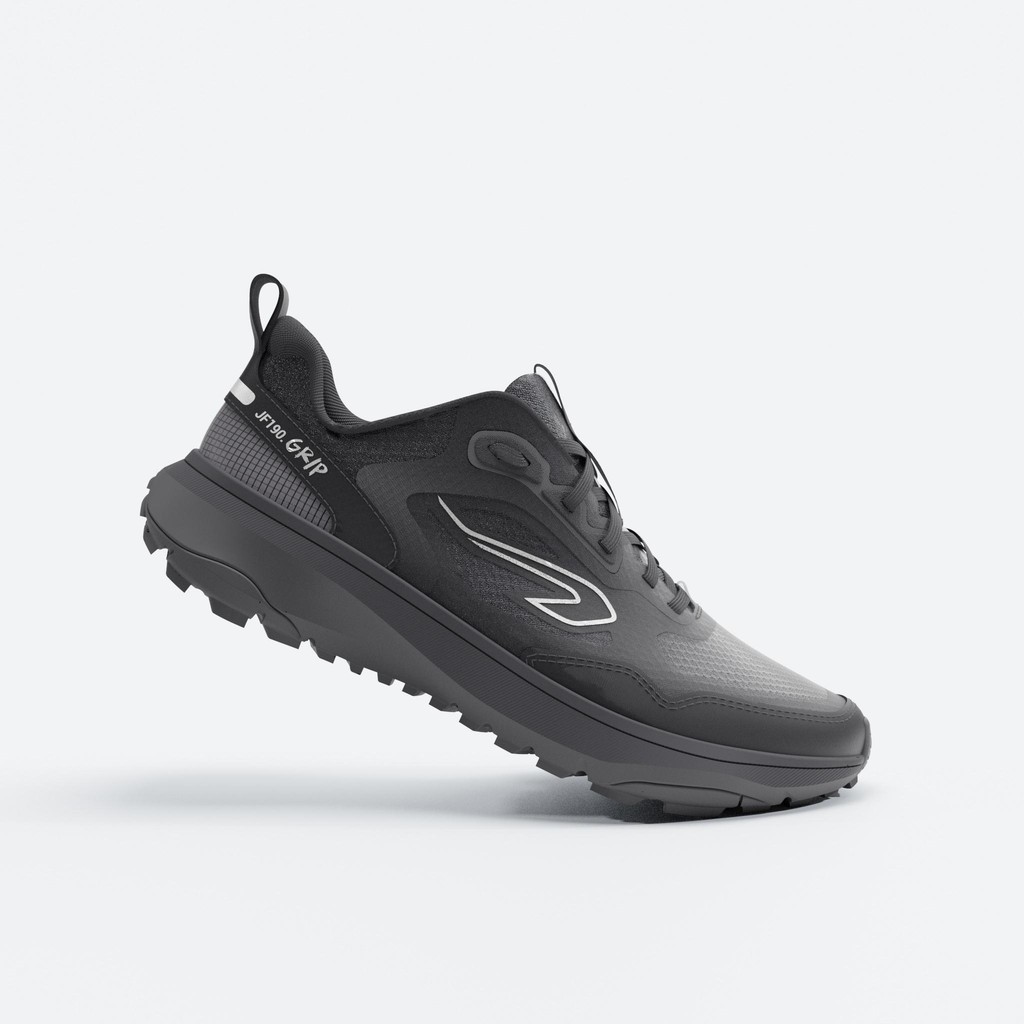 Mô tả Giày chạy bộ/chạy trail nam DECATHLON JF190.1 Grip đen/xám mã 8883621 - 1