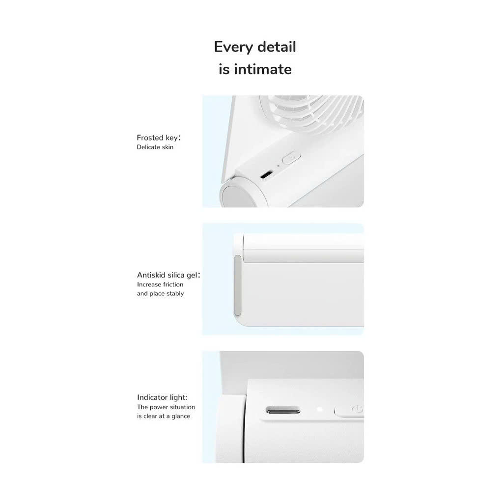 Mô tả Quạt Để Bàn Mini Siêu Mỏng JISULIFE FA28 4500mAh | Hoạt Động Yên Tĩnh Không Tiếng Ồn | 4 Cấp Độ Gió | Bảo Hành 12 Tháng - 5