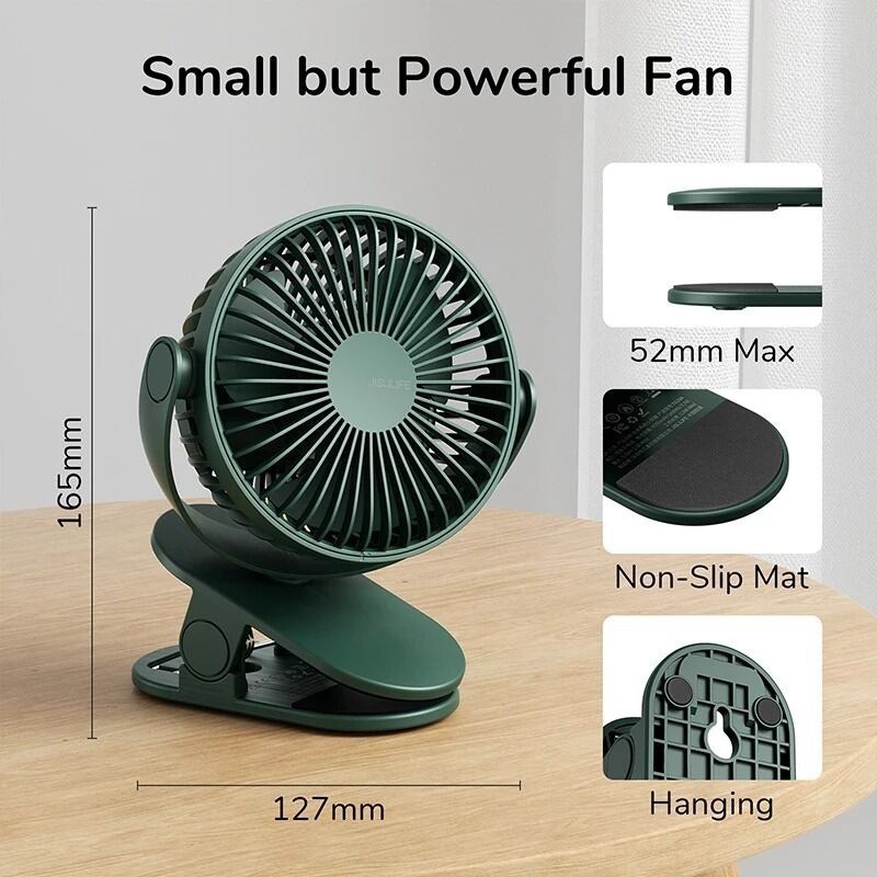 Mô tả Quạt Kẹp Tích Điện 4000mAh JISULIFE FA29A Cao Cấp | Xoay 360 độ | Sử Dụng Lên Đến 12H | Bảo Hành Chính Hãng 12 Tháng - 2