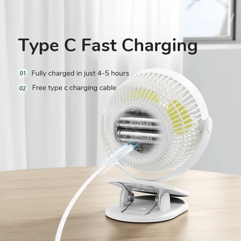 Mô tả Quạt Kẹp Tích Điện 4000mAh JISULIFE FA29A Cao Cấp | Xoay 360 độ | Sử Dụng Lên Đến 12H | Bảo Hành Chính Hãng 12 Tháng - 3