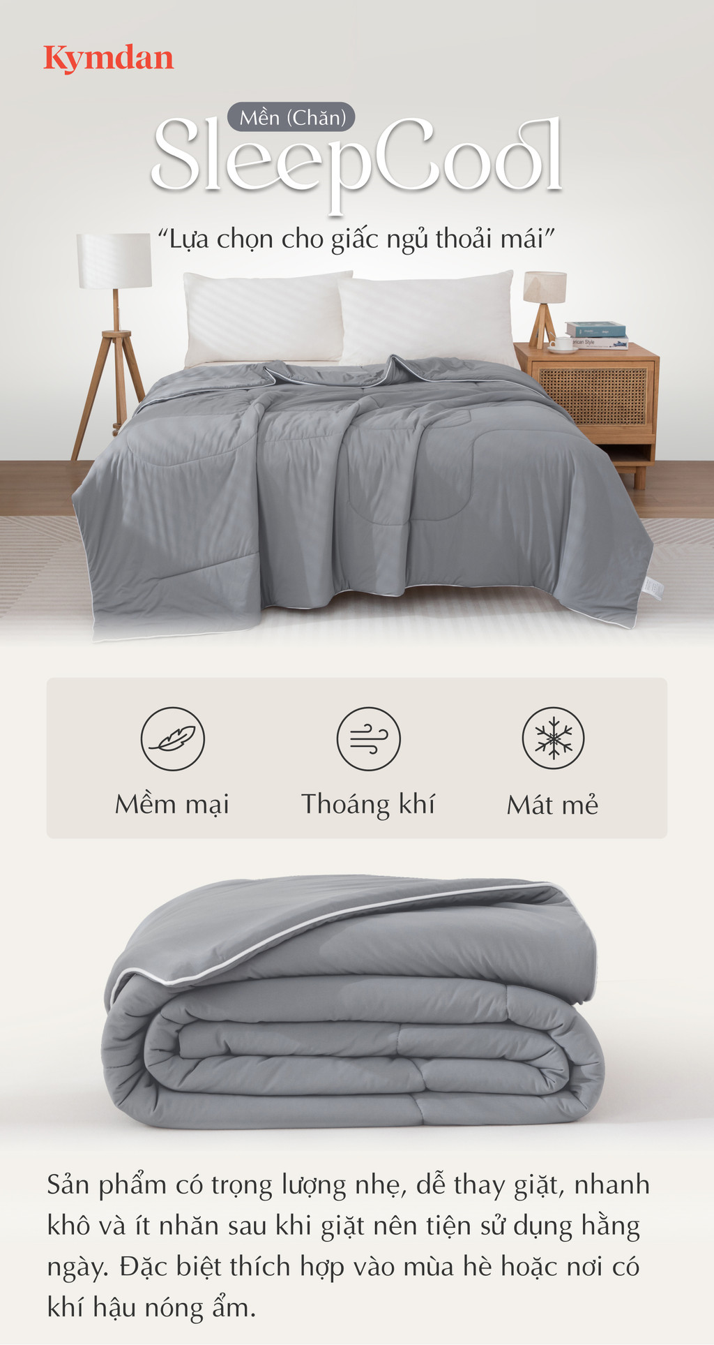 Mô tả Mền (chăn) Kymdan SleepCool - SC42001 - 1