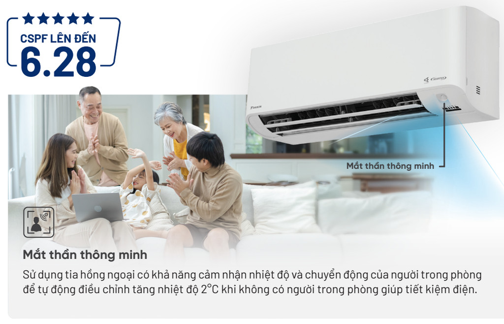 Mô tả MỚI 2025 - Máy Lạnh Daikin Inverter 1 chiều FTKY35ZVMV 1.5HP 12000BTU - 2