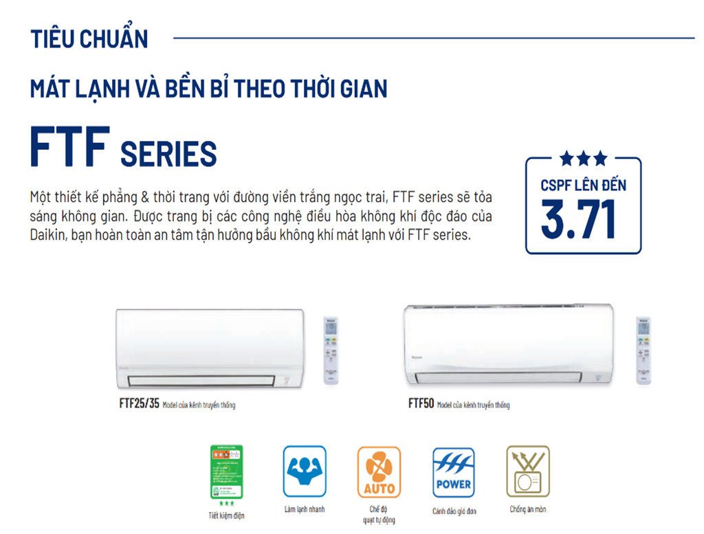 Mô tả Máy Lạnh Daikin 1 chiều FTF25XAV1V 1HP (9000 BTU) - 1