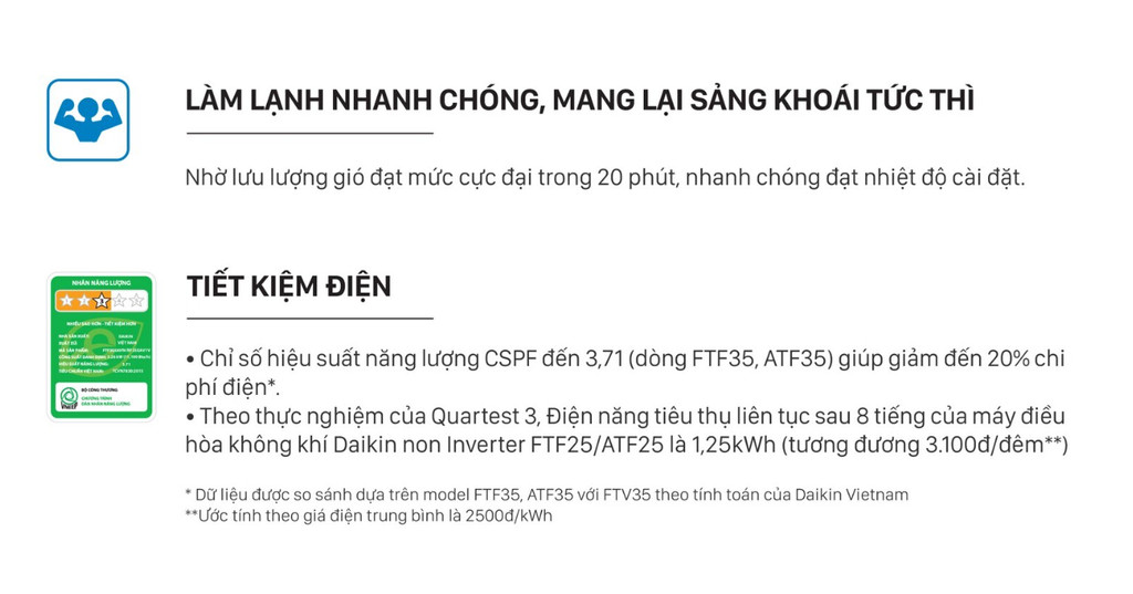 Mô tả Máy Lạnh Daikin 1 chiều FTF25XAV1V 1HP (9000 BTU) - 2