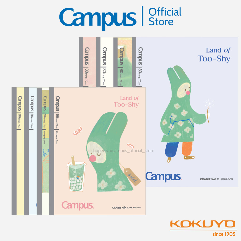 Mô tả Vở (Tập) Gáy Keo Land of Too-Shy Kẻ ngang/Caro/4 Ly Ngang, 80/96 Tr, A5/B5, Chính Hãng Campus - 2