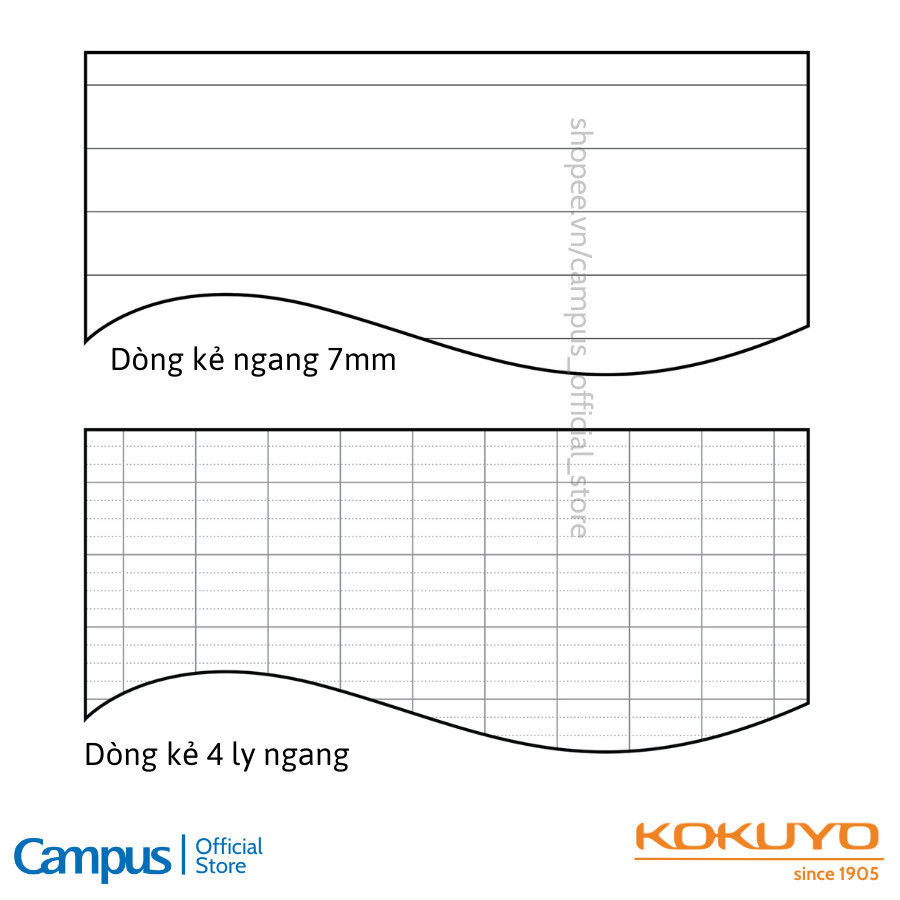 Mô tả Giấy Kiểm Tra Dạng Vở Xé, SL 30 tờ đôi, A5/B5, kẻ ngang/4 ly ngang, ĐL 70gsm, Chính Hãng Campus - 3