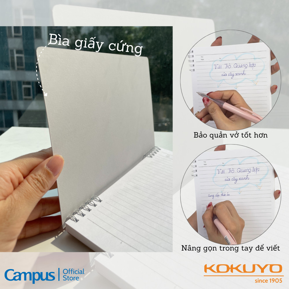 Mô tả Sổ Lò Xo 2 Đầu Kích Thước A5 Thiết Kế Series Land of Too Shy Dòng Kẻ Caro 5mm/ Kẻ Ngang 7mm Campus - 3