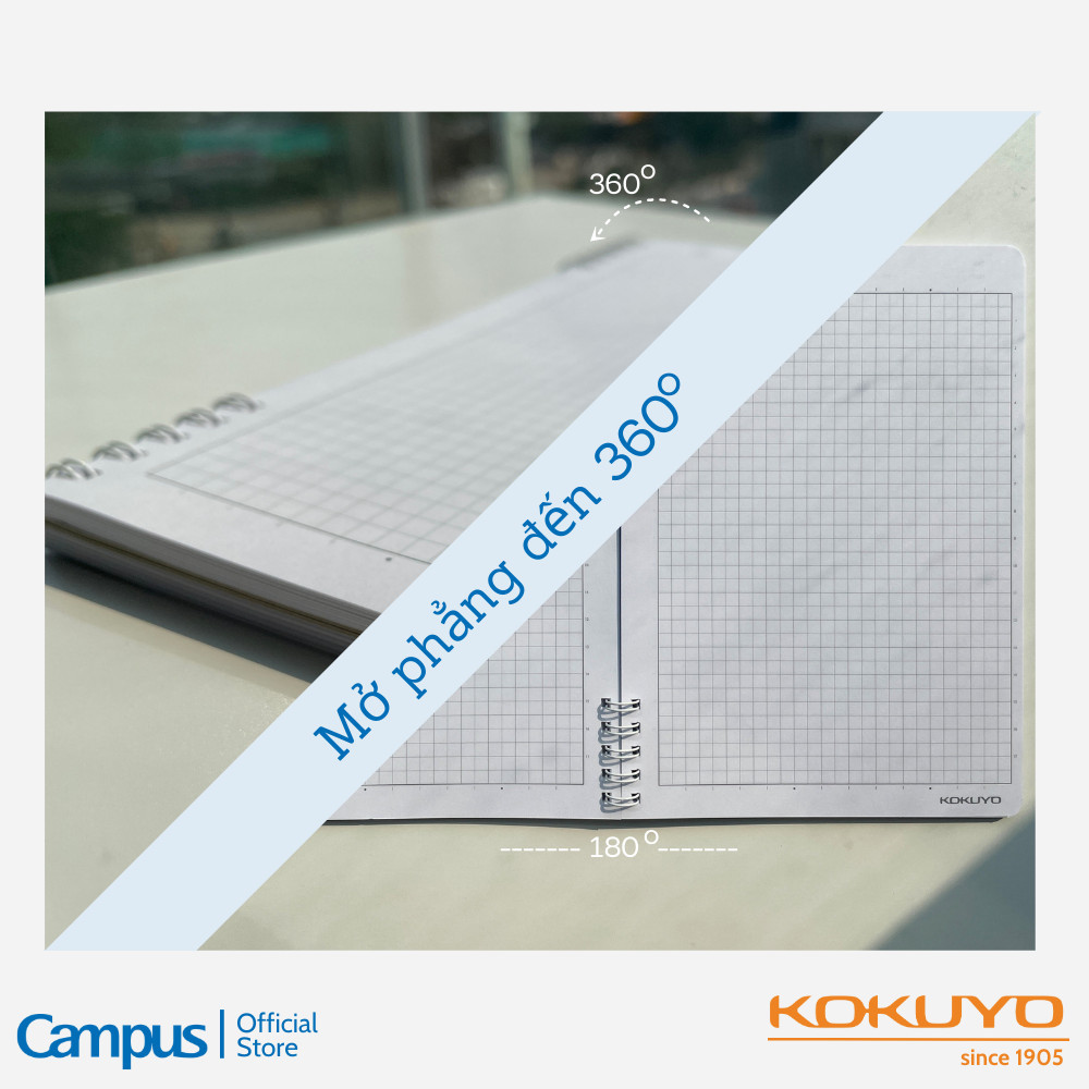 Mô tả Sổ Lò Xo 2 Đầu Kích Thước A5 Thiết Kế Series Land of Too Shy Dòng Kẻ Caro 5mm/ Kẻ Ngang 7mm Campus - 4