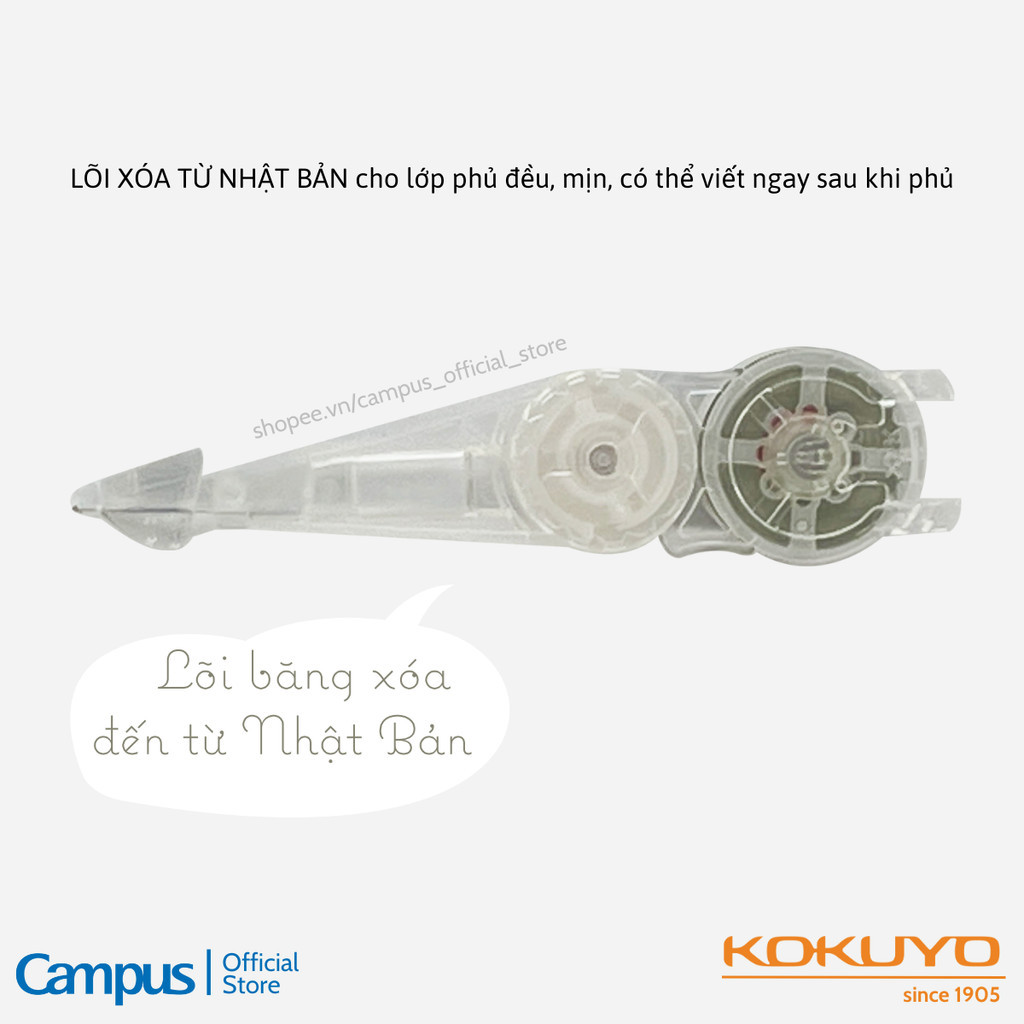 Mô tả Băng Xoá Kéo Nhỏ Gọn Kusumi 5mmx6m Đầu Thép Không Gỉ & Refill Made In Japan Chính Hãng Campus - 3