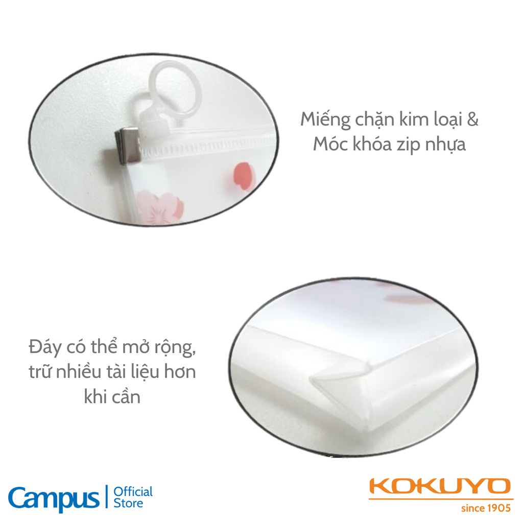Mô tả Túi Đựng Tài Liệu Có Khóa Zip Campus Kawaii A4 - 2