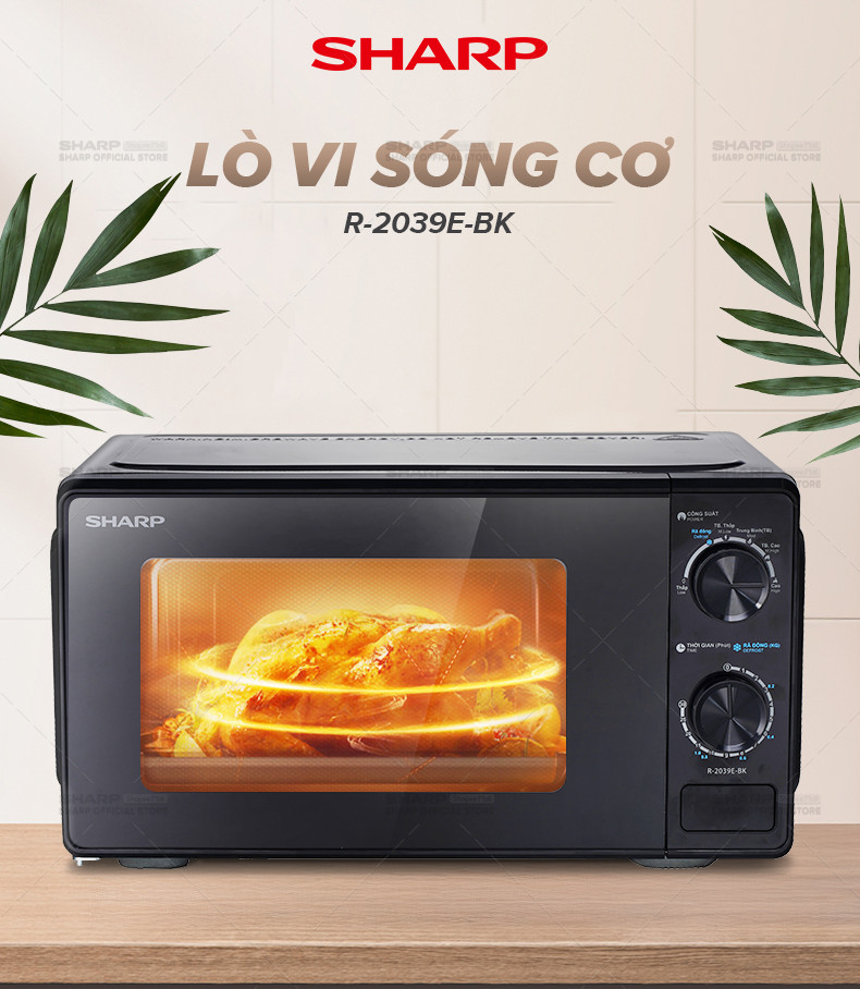 Mô tả Lò vi sóng dòng Cơ Sharp R-2039E-BK - Dung tích 20L, công suất 700W - 4
