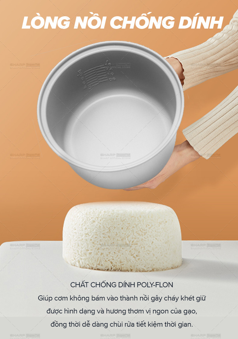 Mô tả Nồi cơm điện dòng chống dính tăng cường xử hấp KS-181TJV "BM" -  Bảo hành chính hãng 12 Tháng - 3