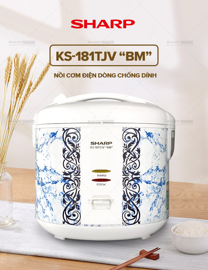 Mô tả Nồi cơm điện dòng chống dính tăng cường xử hấp KS-181TJV "BM" -  Bảo hành chính hãng 12 Tháng - 4
