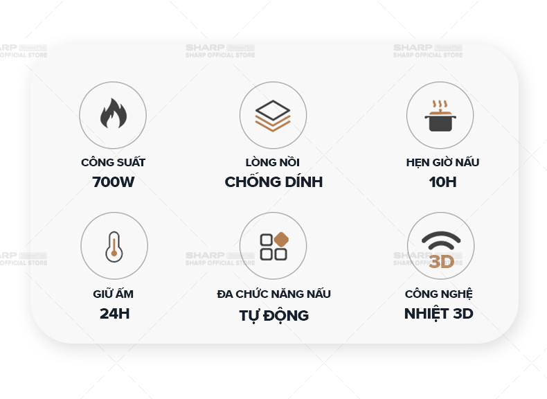 Mô tả Nồi Cơm Điện Tử Sharp KS-COM152EV-DS Dung tích 1.5L, 4 Chức năng nấu, Lòng nồi 5 lớp - 1