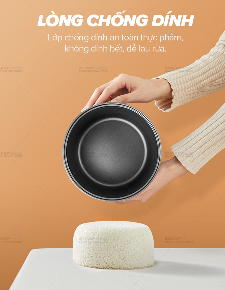 Mô tả Nồi Cơm Điện Tử Sharp KS-COM152EV-DS Dung tích 1.5L, 4 Chức năng nấu, Lòng nồi 5 lớp - 3