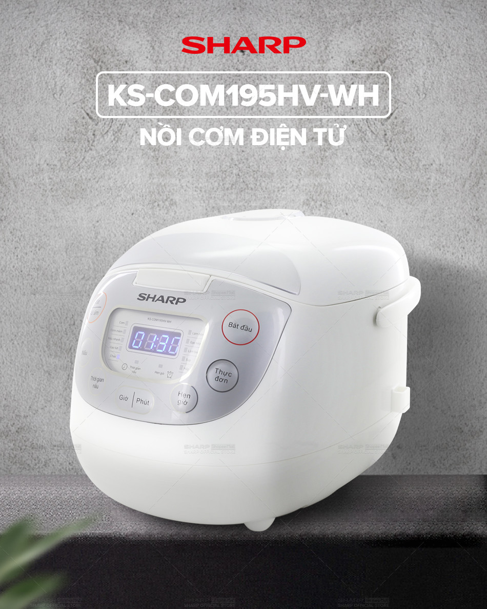 Nồi cơm điện tử Sharp KS-COM195HV-WH 1.8L