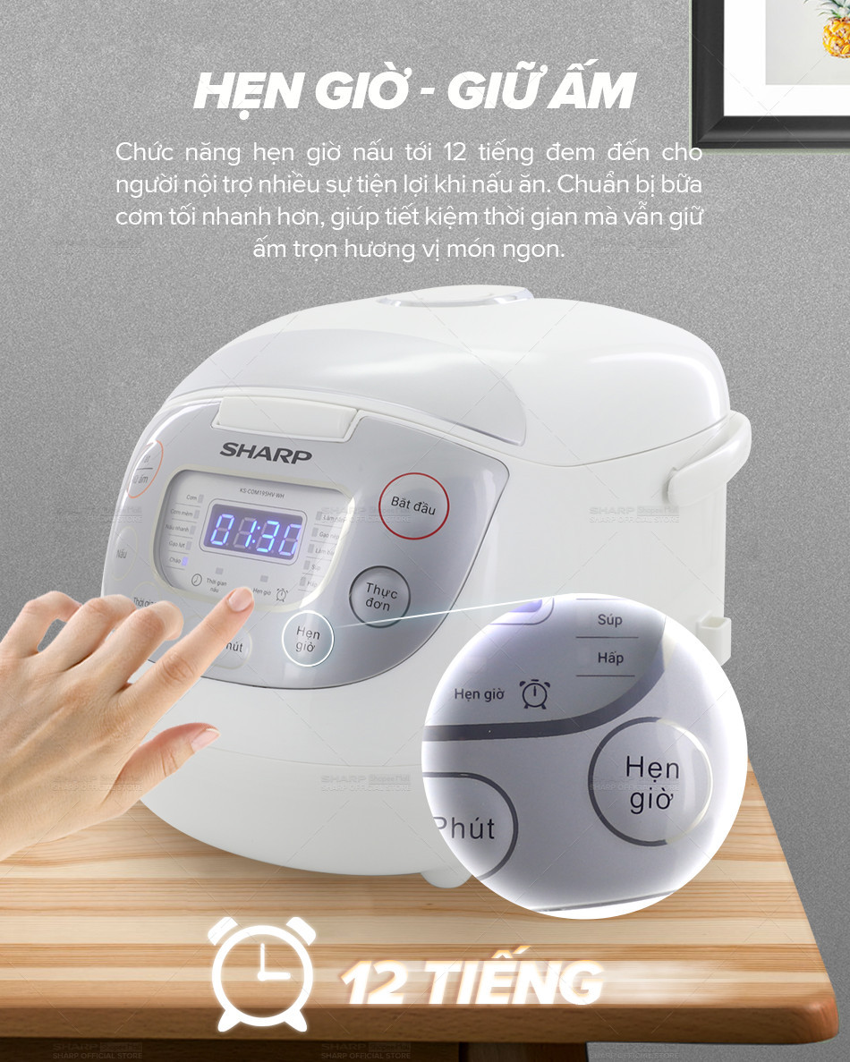 Nồi cơm điện tử Sharp KS-COM195HV-WH - Lòng nồi